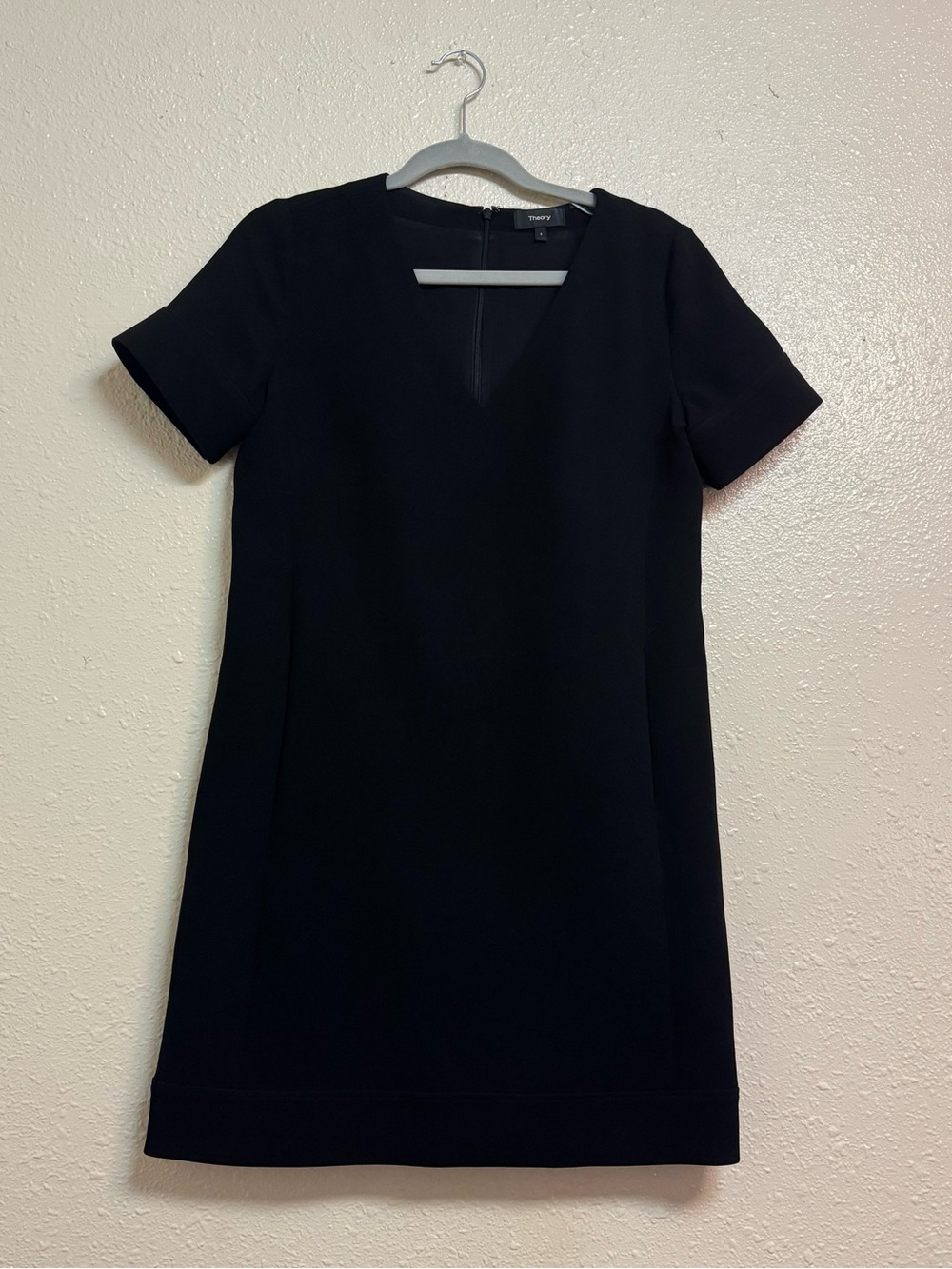 Theory V Neck Banded Shift Admiral Crepe Dress
